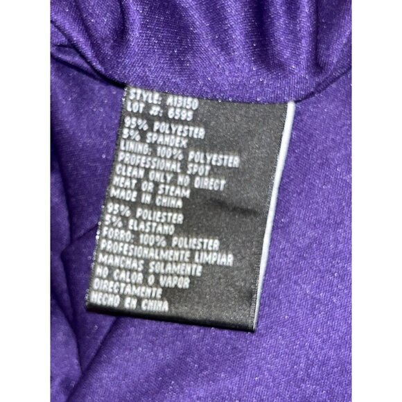 Betsy & Adam Purple Metallic Halter Formal Evening Dress Gown Women's Size 0 - Picture 15 of 15